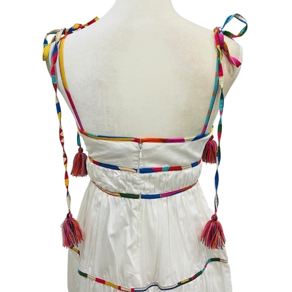 Antonio Melani Keri Cotton Voile V-Neck Sleeveless A-Line Dress NWT White - Picture 8 of 15